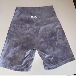 NFINITY Gray Tie-Dye High-Waist Athletic Bike Shorts